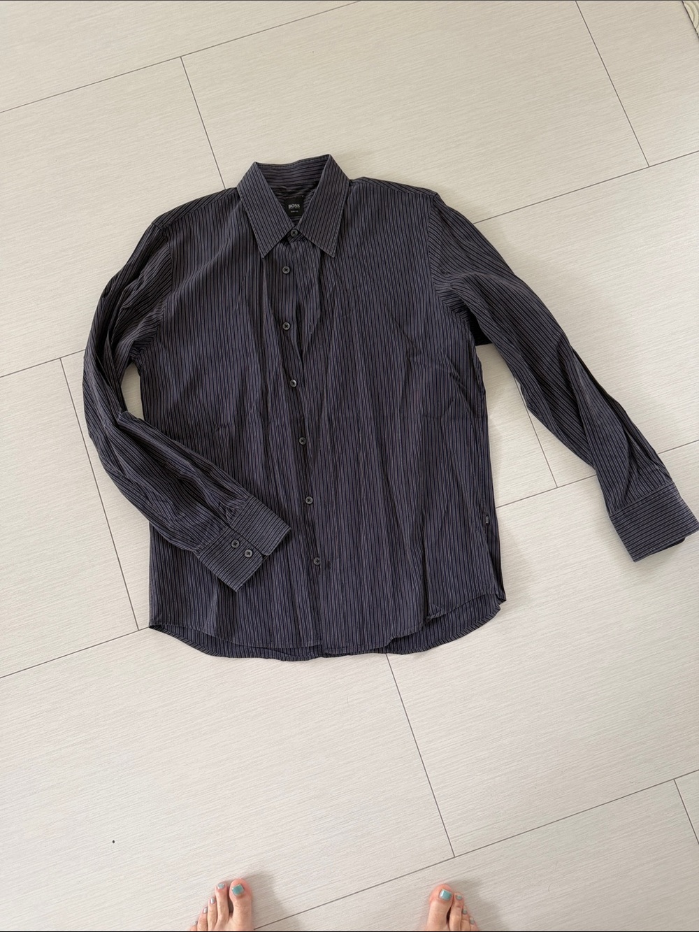 Hugo Boss Black Pinstripe Dress Shirt